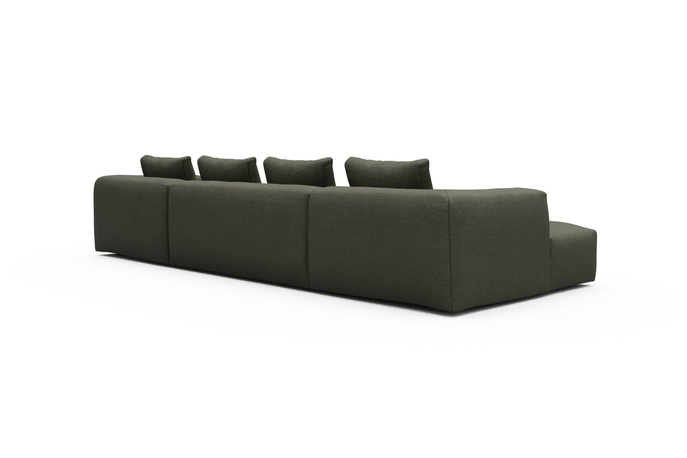 Wohnlandschaft Fred mit 2-Sitzer und Chaiselongue beidseitig Sama-Winter-Moss