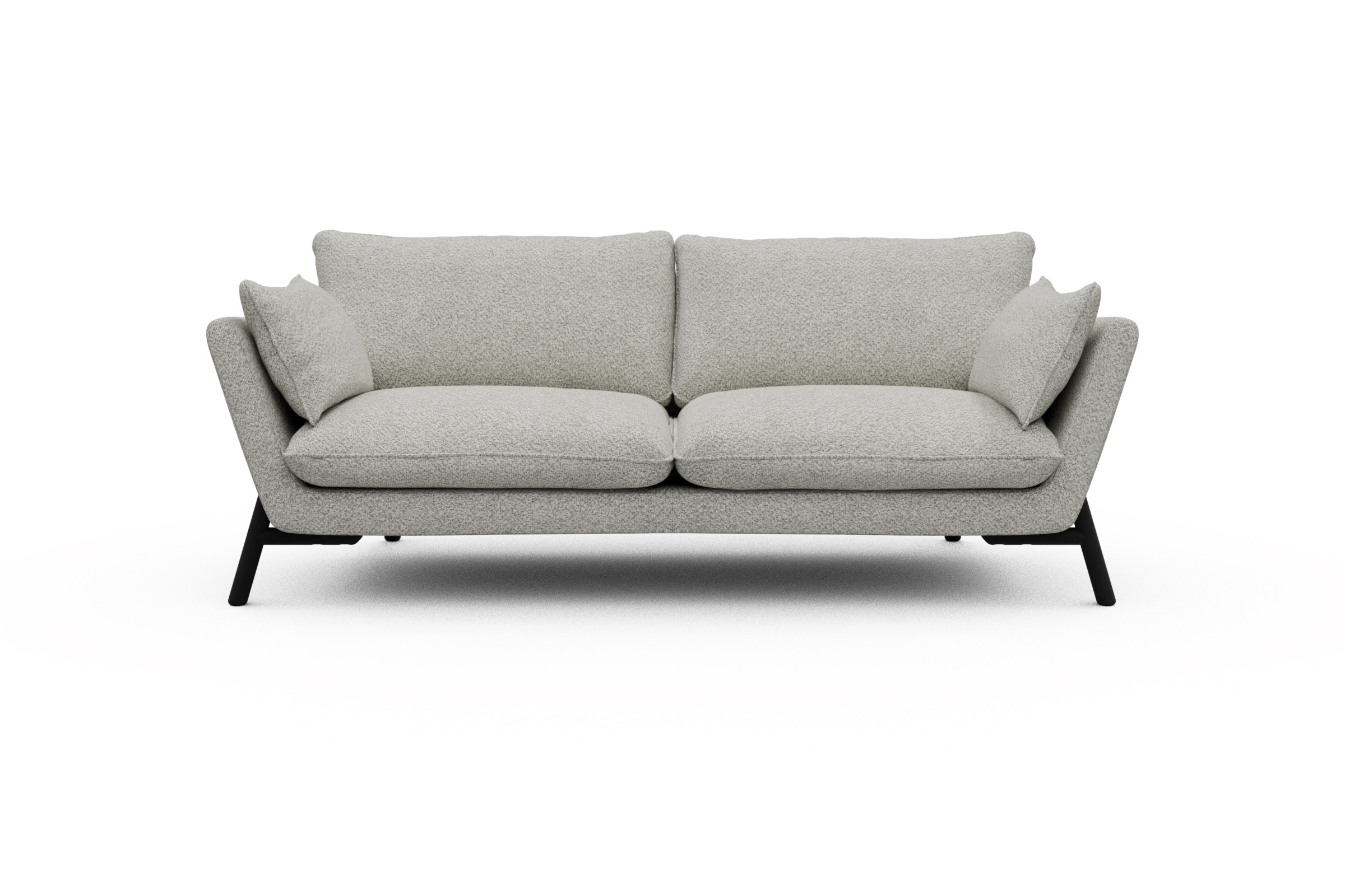 Skandi Home Sofa Emil 3-Sitzer Beinfarbe Eiche Schwarz Vanora-Warm-Sand moebelfaktor