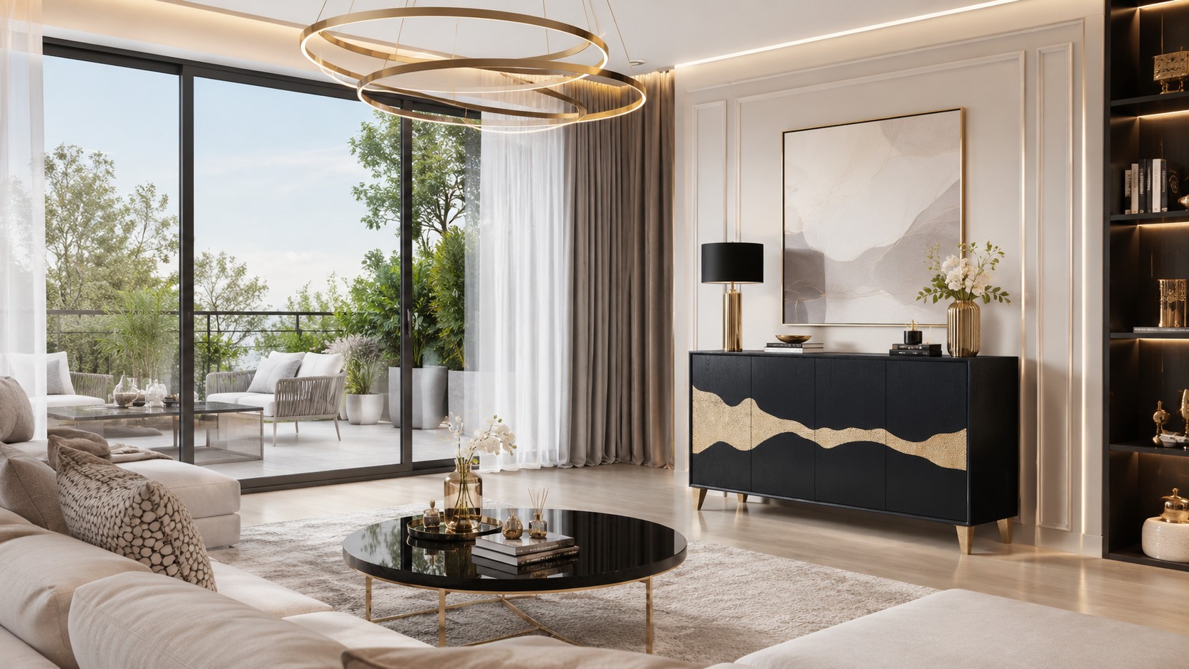 Livin Hill Sideboard Stilig Goldenes Muster