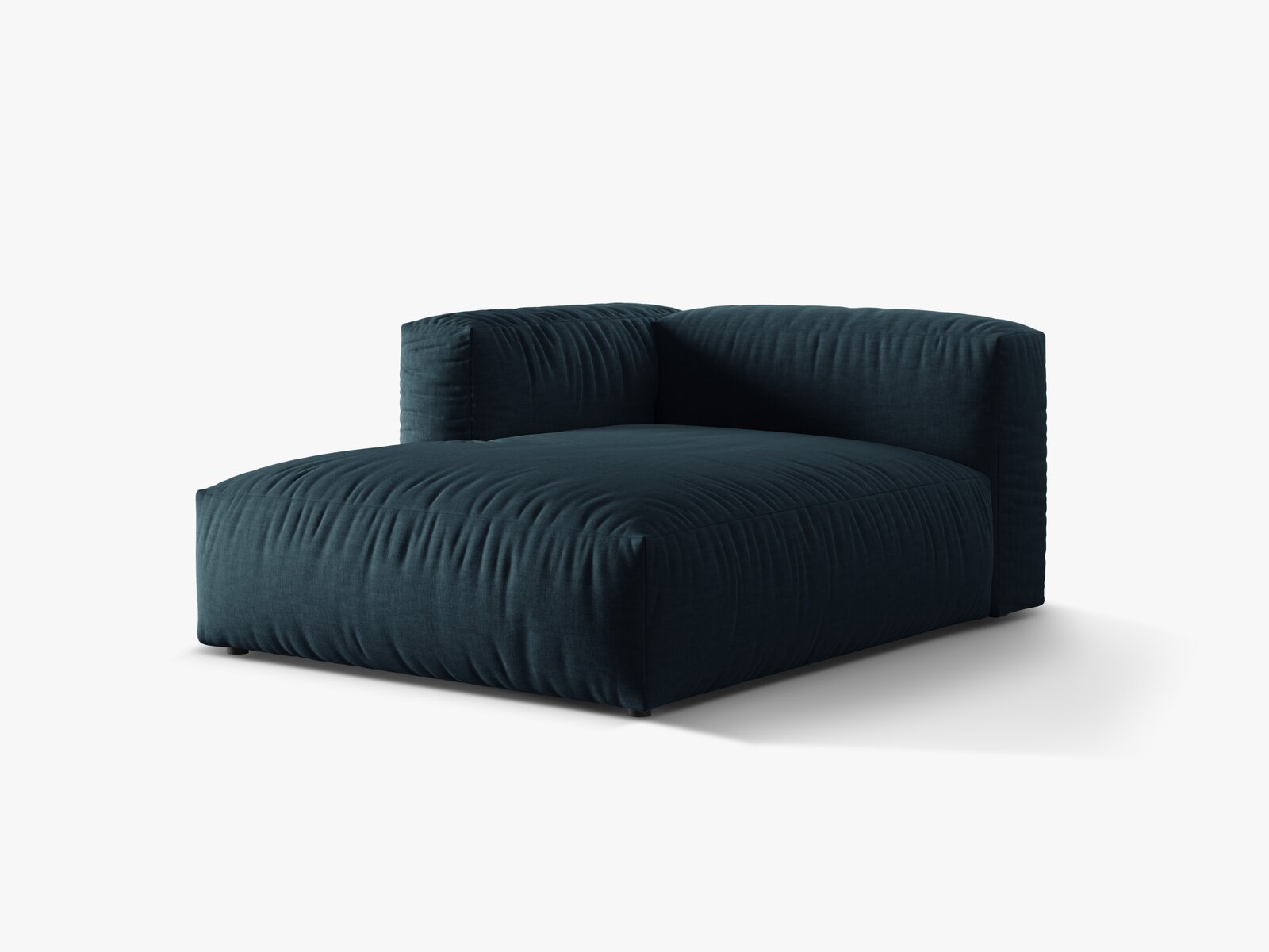 Micadoni Recamiere Martina 1-Sitzer Links Strukturierter Stoff Boston Jeansblau