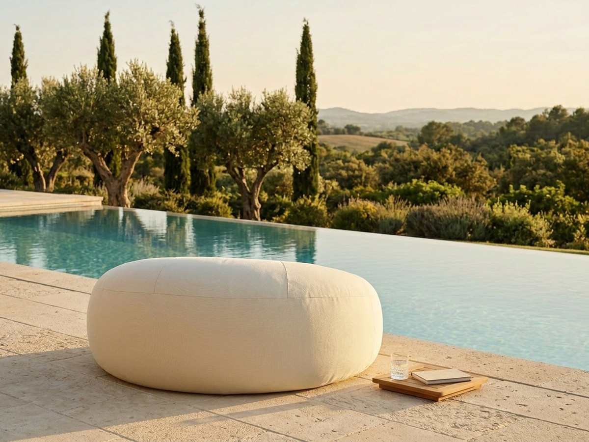 Bobochic Eloane Pouf Stoff Beige, 150 cm