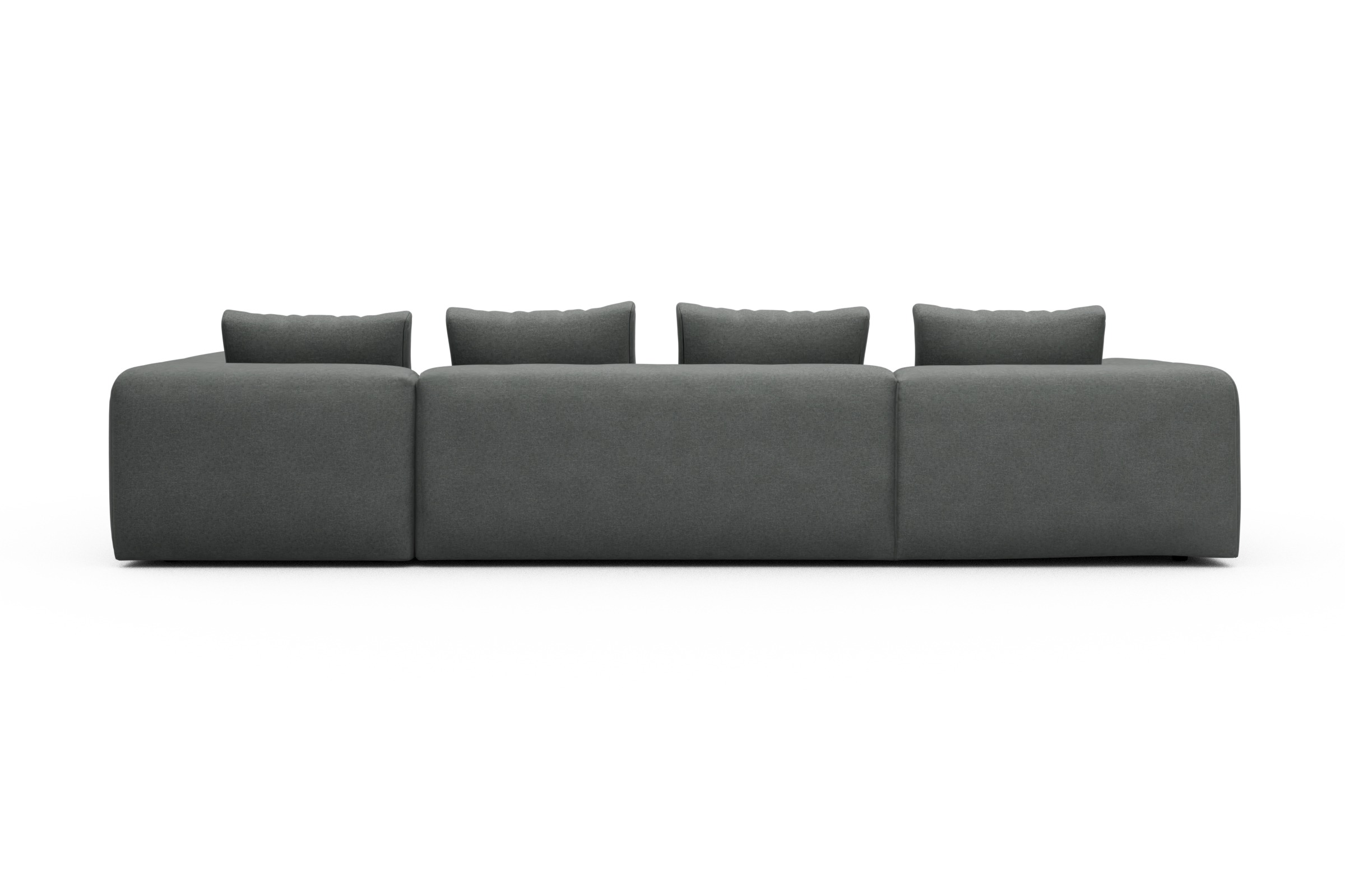 Wohnlandschaft Fred Chaiselongue links mit 2-Sitzer und lange Armlehne rechts Satya-Steel