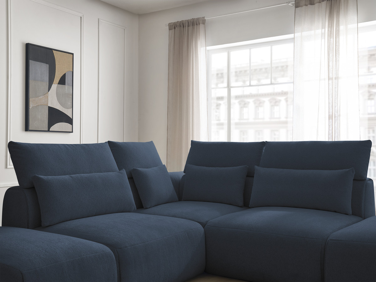 Bobochic Jana Ecksofa Melange-Stoff Blau