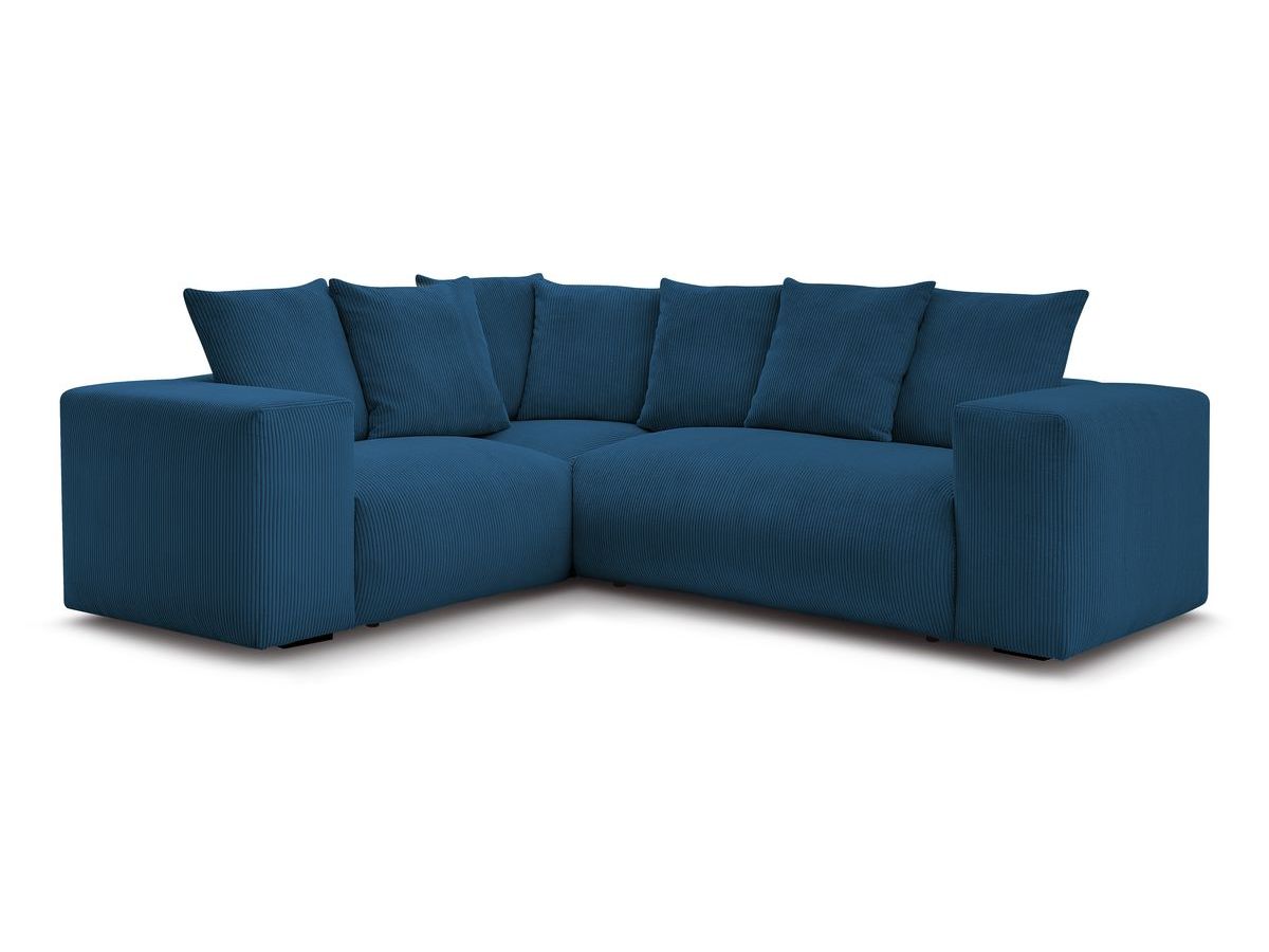 Bobochic Voltaire Ecksofa 268 × 214 cm Cordsamt Dunkelblau Ecke links
