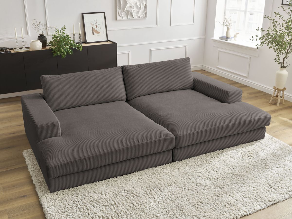 Bobochic Leonard Sofa 4-Sitzer 274 × 159 cm Cordsamt Braun