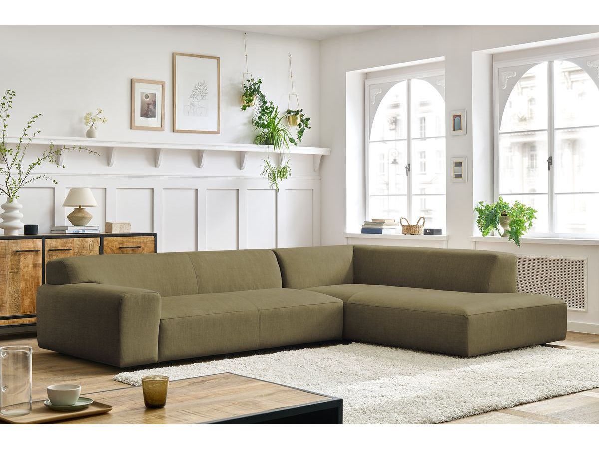 Bobochic Lavena Ecksofa 312 × 220 cm Samt Grün Ecke rechts