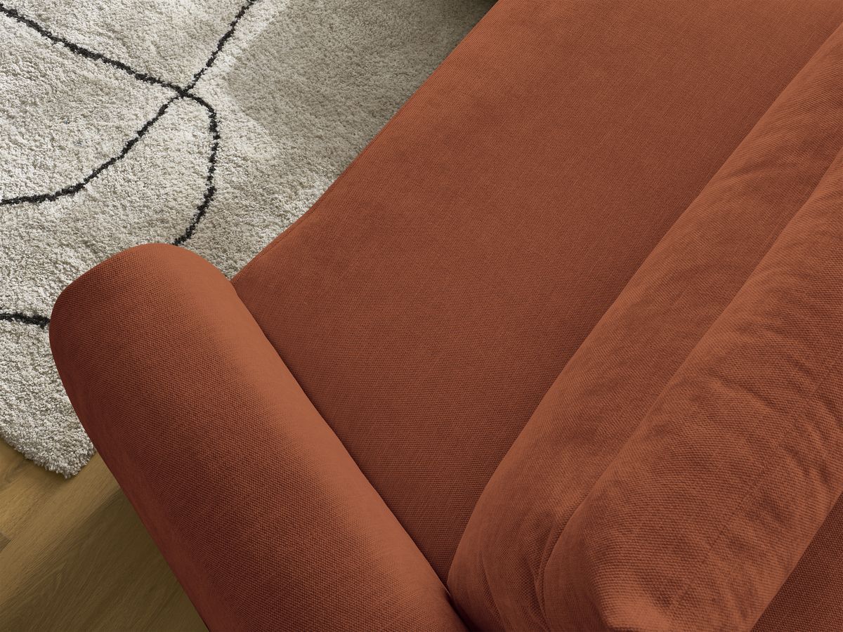Bobochic Aden Ecksofa 293 × 152 cm Stoff Orange Ecke links