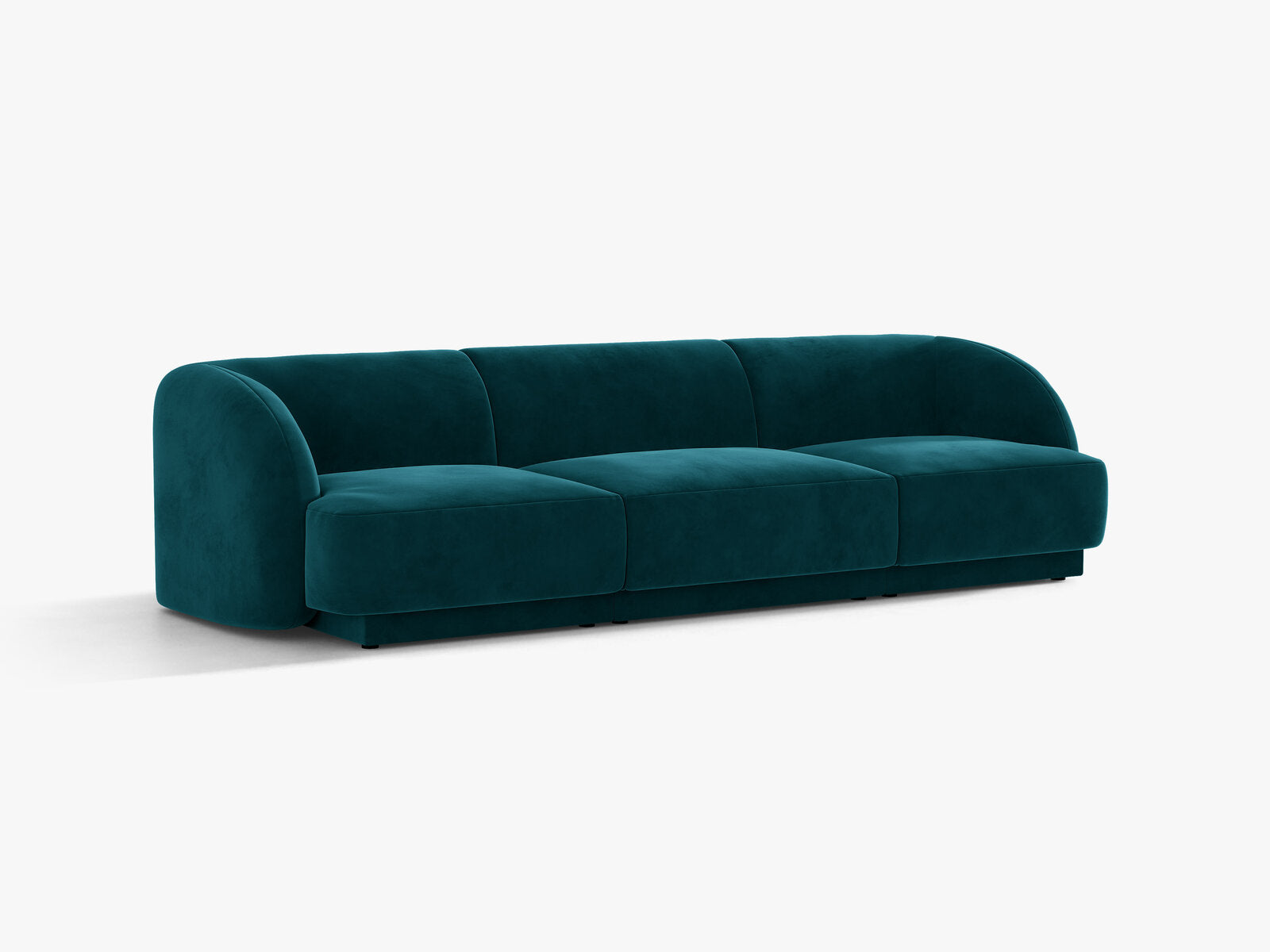 Micadoni Sofa Miley 3-Sitzer Samt Venus Dunkel Petrol