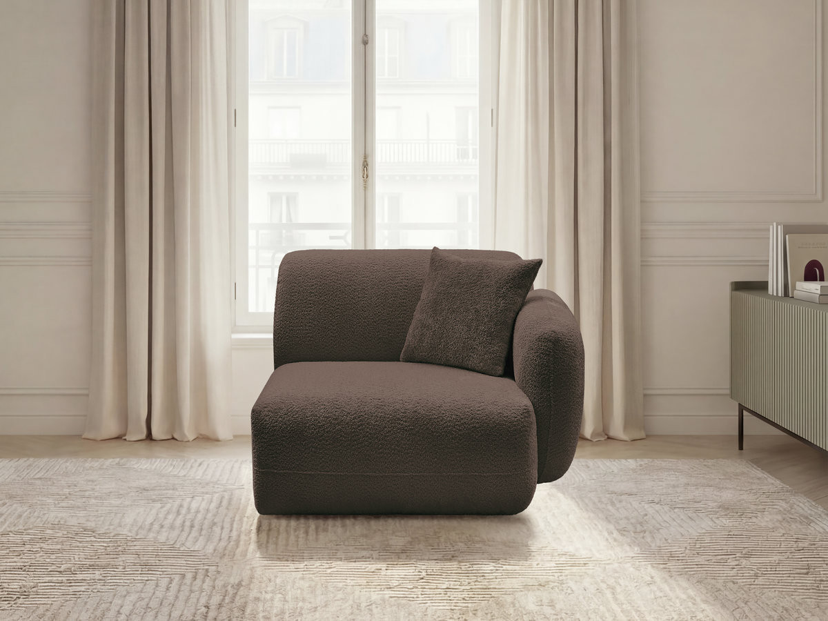 Bobochic Anda Sofamodul 1-Sitzer 104 × 103 cm Chenille Braun Ecke rechts