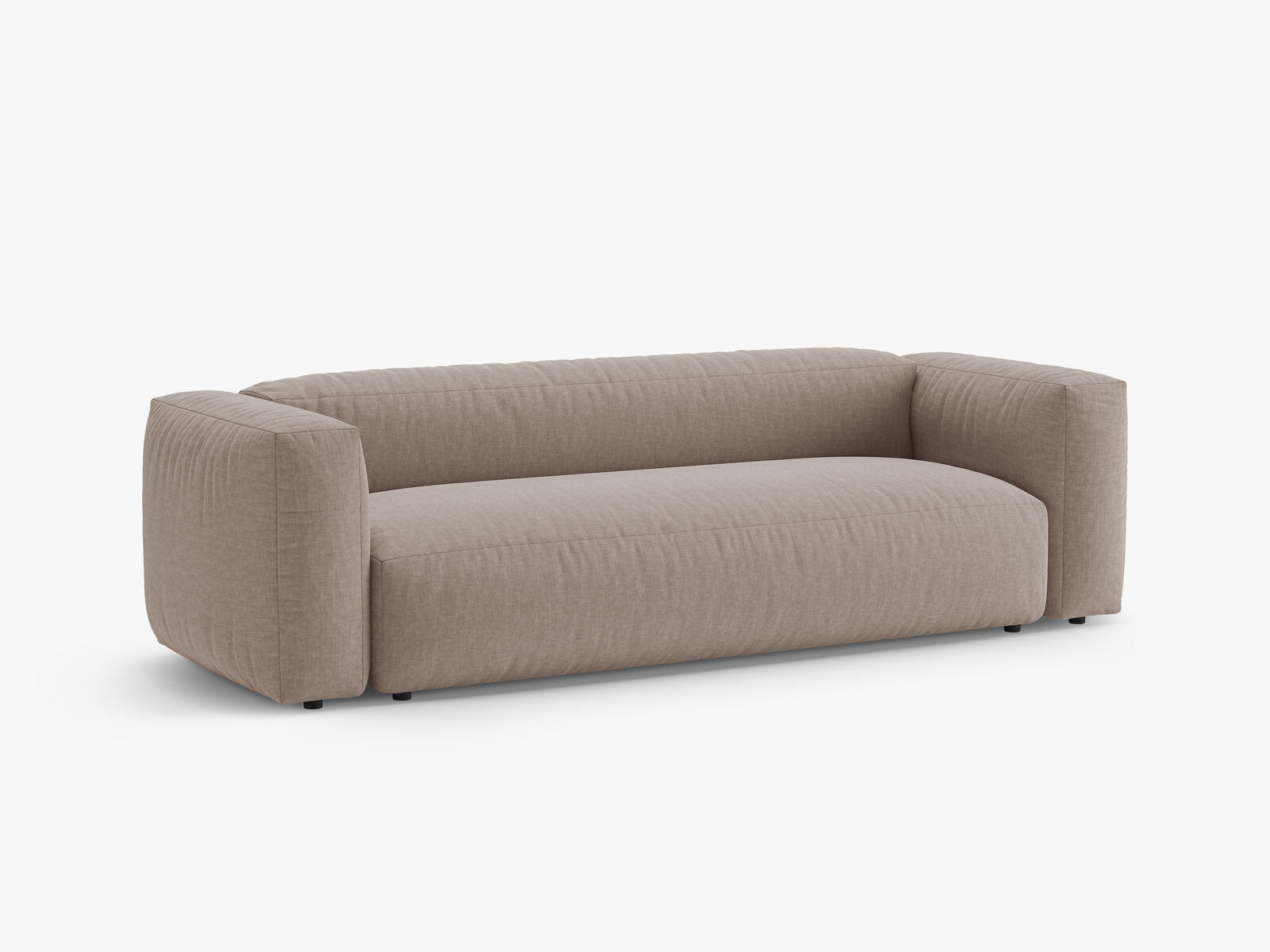Micadoni Martina Sofa mit Bettfunktion Strukturierter Stoff Boston Dunkelbeige