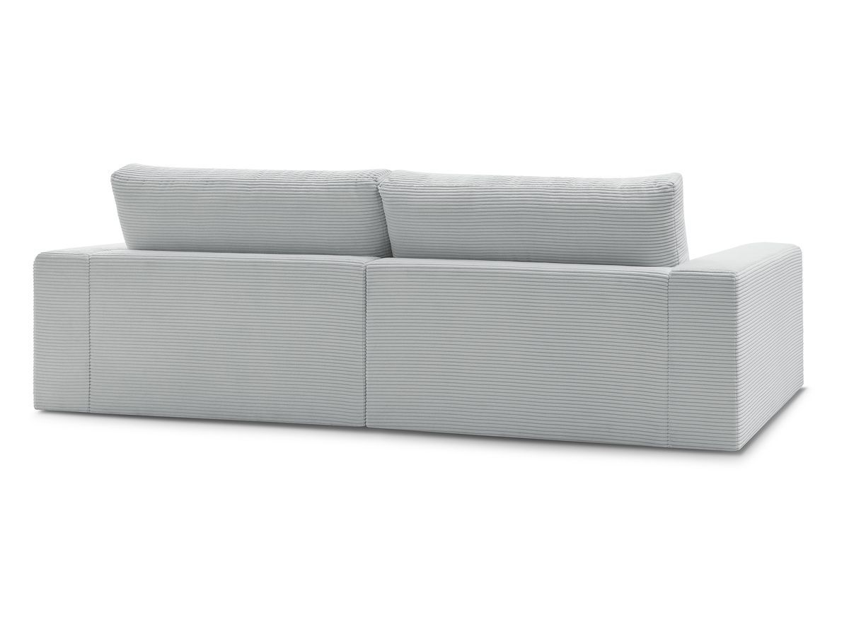 Bobochic Leonard Sofa 4-Sitzer mit Pouf 274 × 109 cm Cordsamt Hellgrau