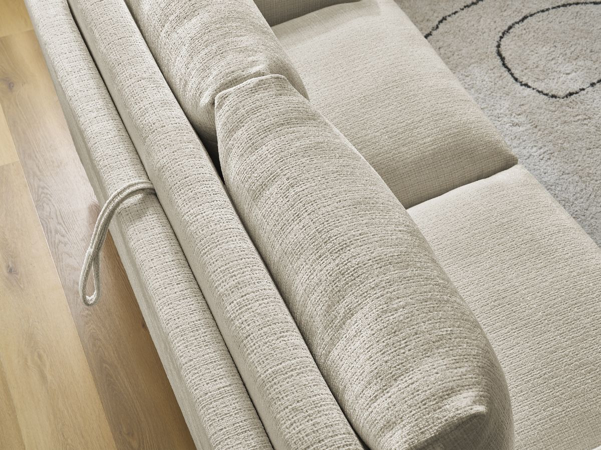 Bobochic Cocoone Schlafsofa 3-Sitzer Strukturstoff Beige, Liegefläche 160 × 200 cm