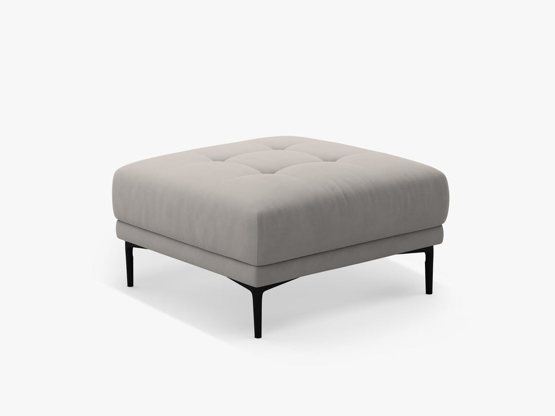 Micadoni Hocker Bemy 1-Sitzer Samt Grau