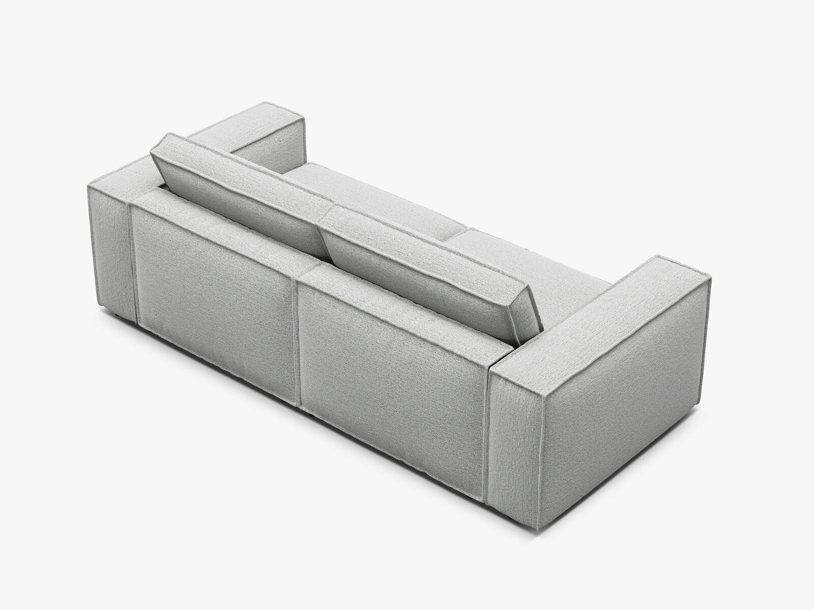 Micadoni modulares Sofa Pola 3-Sitzer Strukturierter Stoff Babel Hellgrau