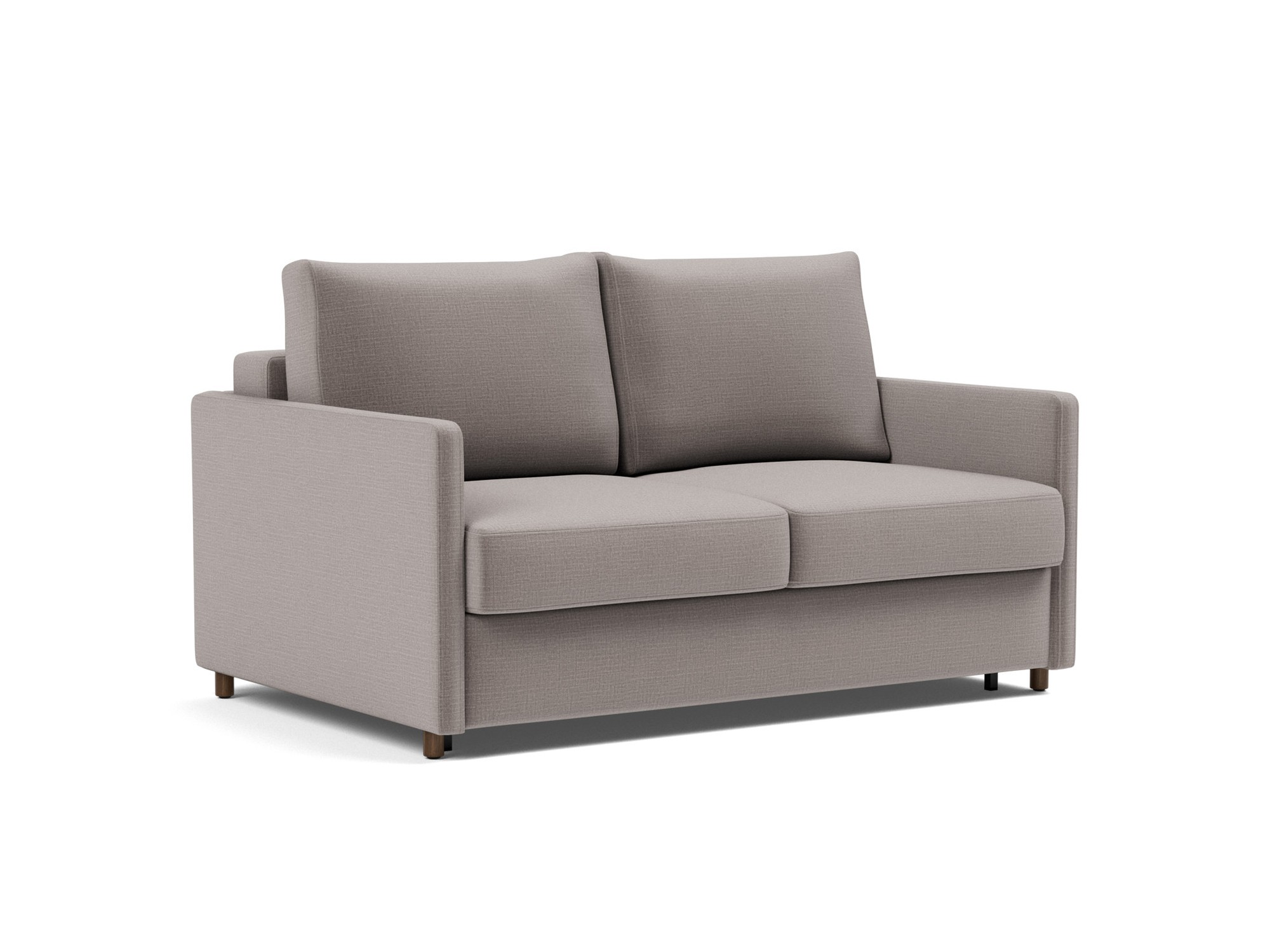 Schlafsofa Neah mit Slim-Armlehnen 140 Chenille Esina 418-Truffle