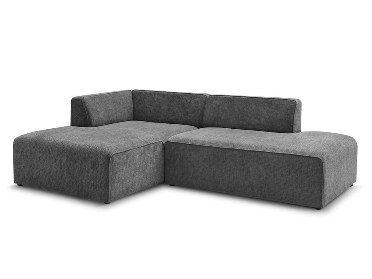 Bobochic Megeve Ecksofa Strukturstoff Dunkelgrau Ecke links