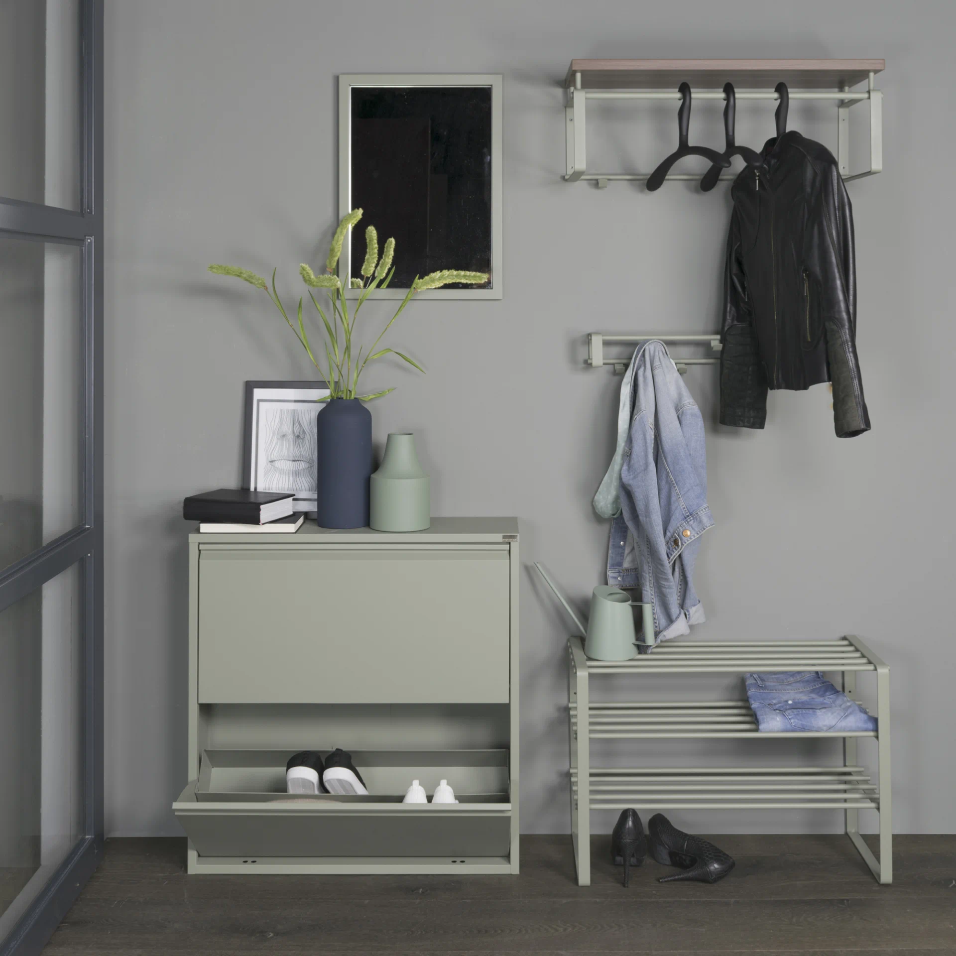 Spinder Design Schuhschrank Billy 2 Dusty Green