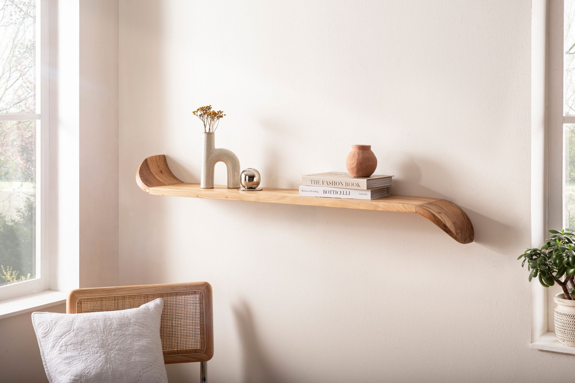 Wandregal Kollen Mango Massivholz Braun Breite 100 cm