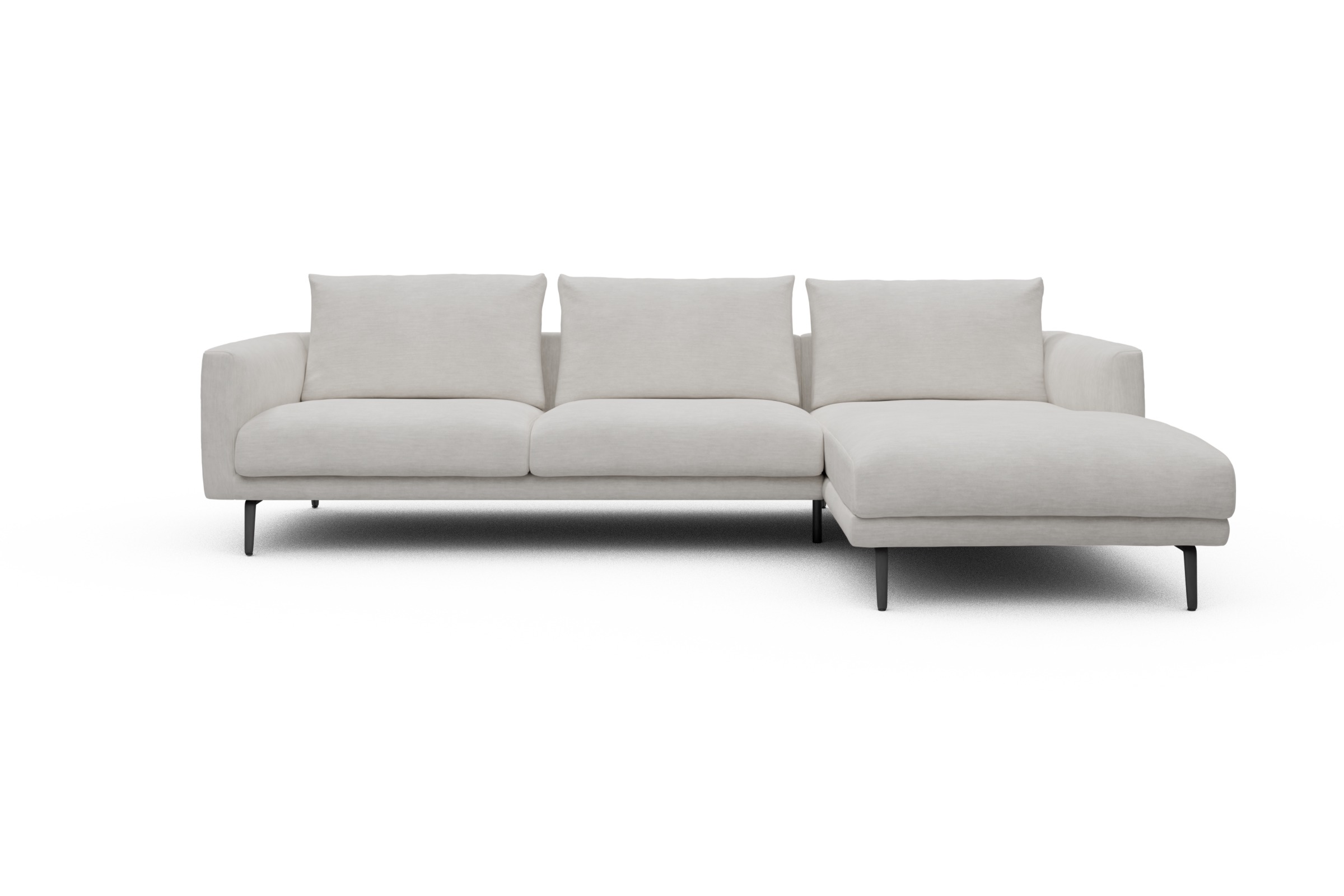 Skandi Home Ecksofa Karl Chaiselongue rechts mit 2,5-Sitzer Vivus-Dusty-Off-White moebelfaktor