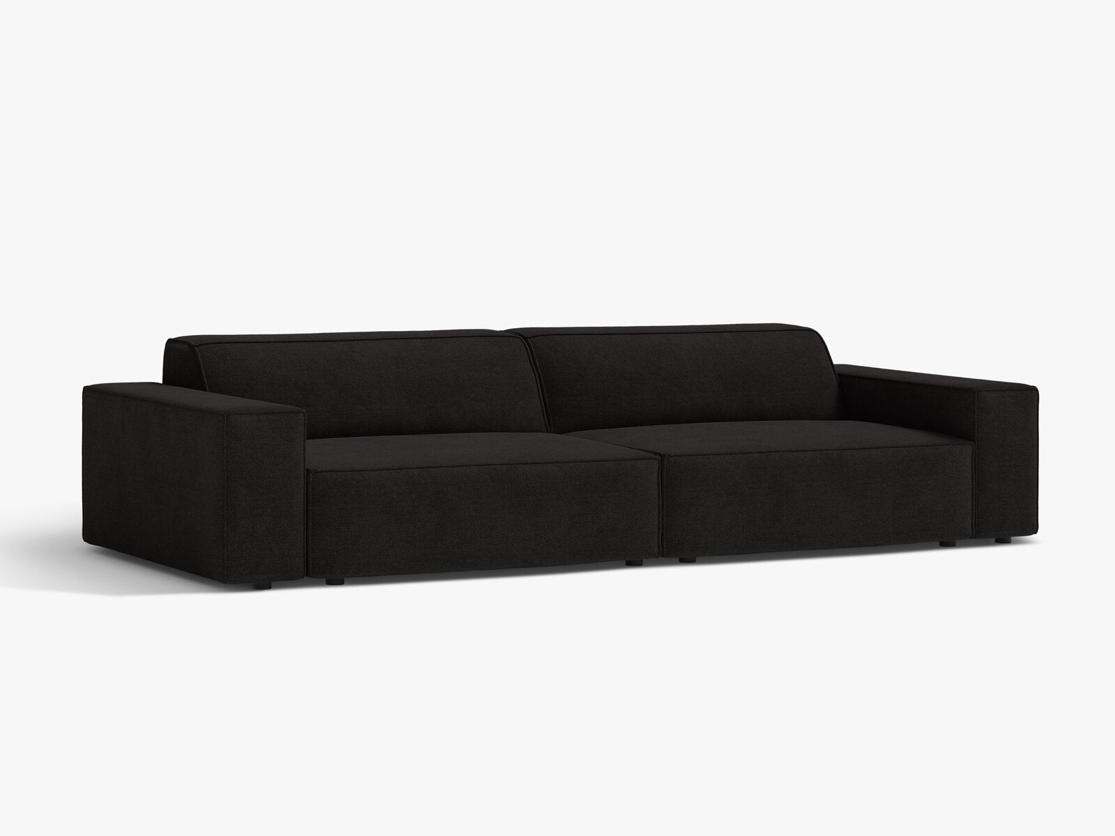 Micadoni Sofa Jodie 4-Sitzer Strukturierter Stoff Liberty Schwarz