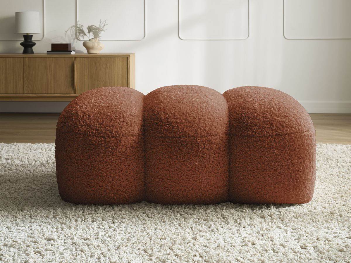 Bobochic Hippolyte Pouf Bouclé-Stoff Orange