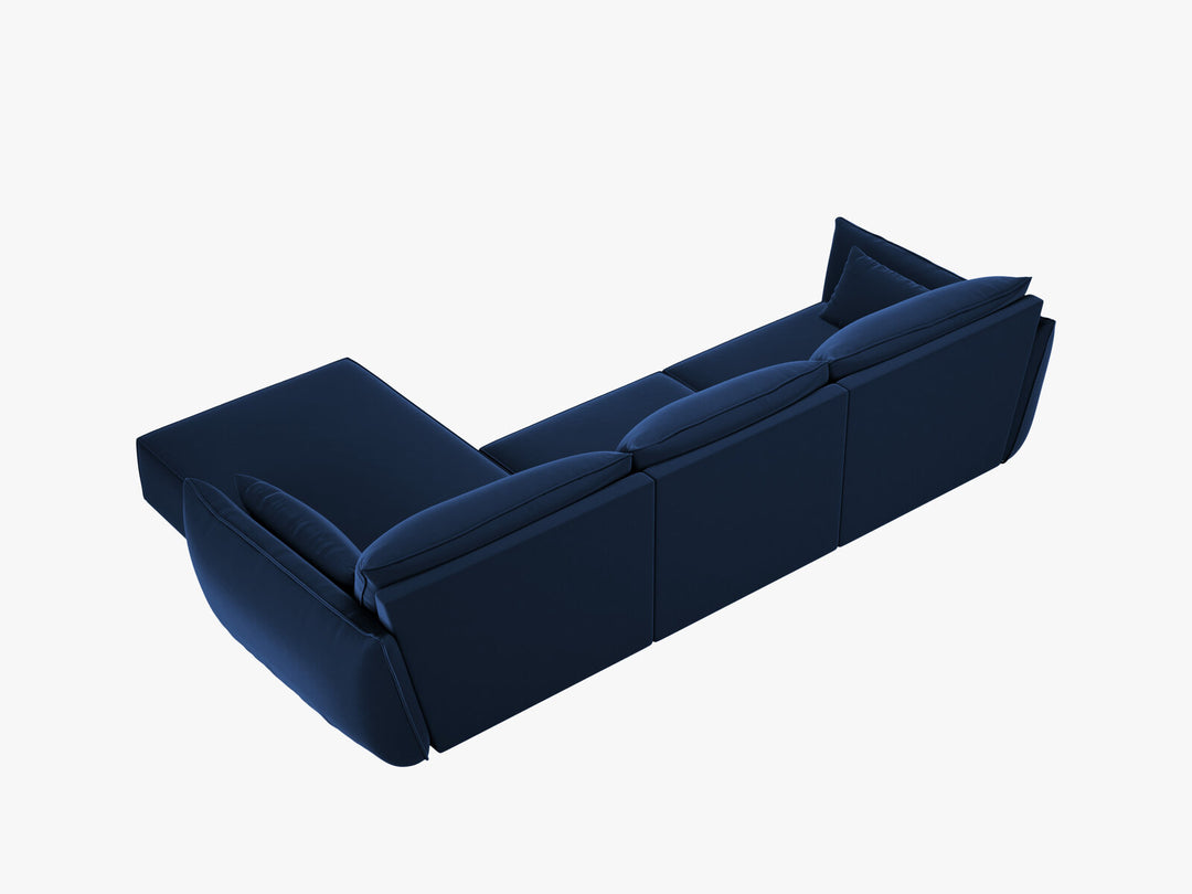 Micadoni Ecksofa Kaelle 4-Sitzer Rechts Samt Bluvel Königsblau