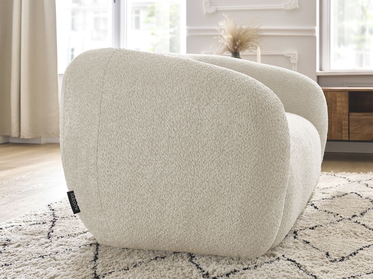 Bobochic Celine Sofa 2-Sitzer Bouclé-Stoff Beige