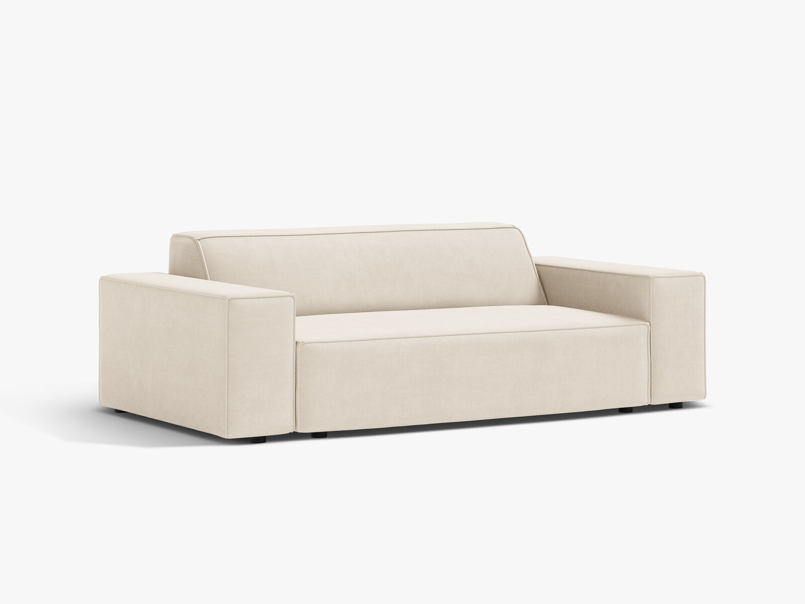 Micadoni Jodie Sofa 2-Sitzer Samt Bluvel Helles Beige