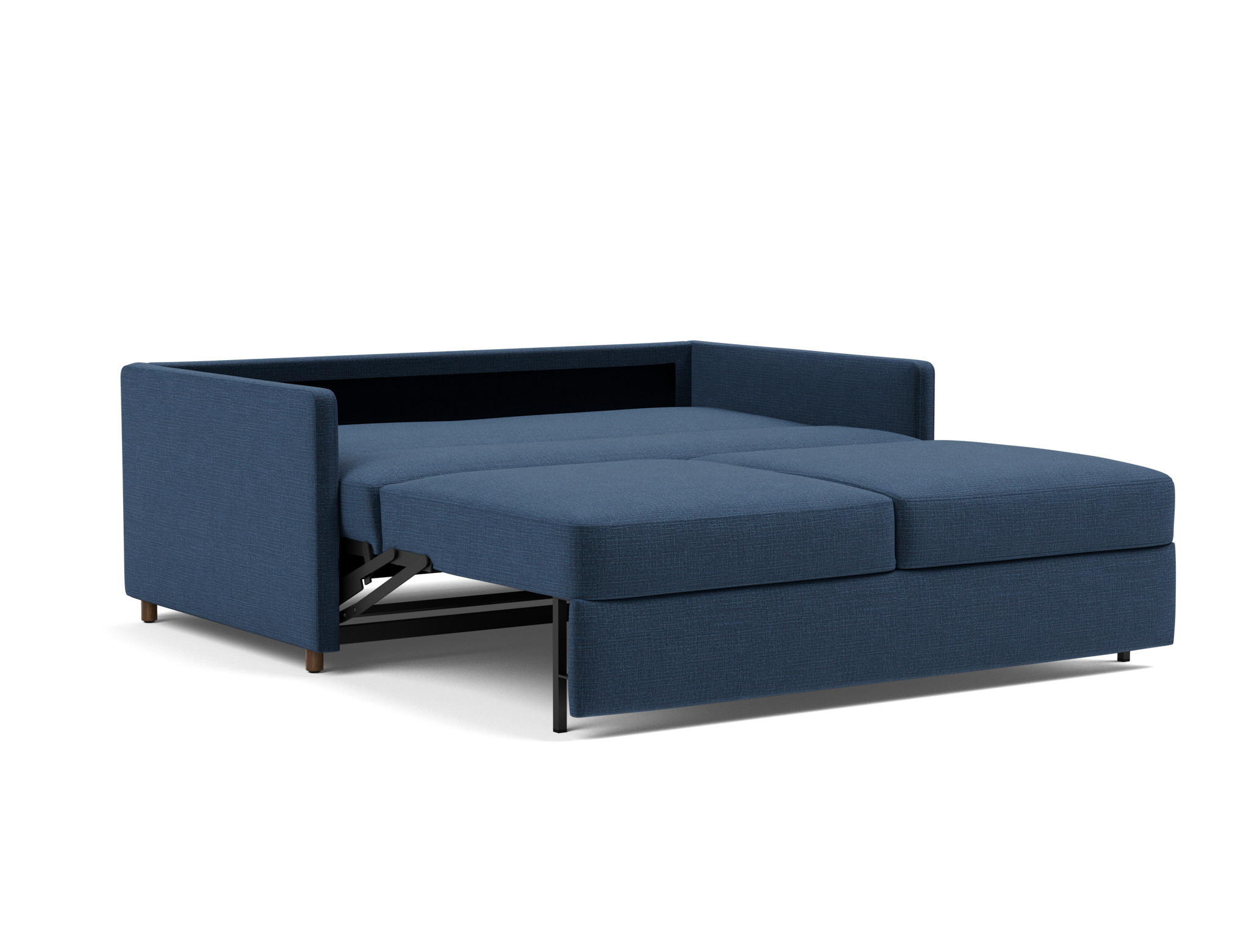 Schlafsofa Neah mit Slim-Armlehnen 160 Chenille Esina 414-Indigo-Blue