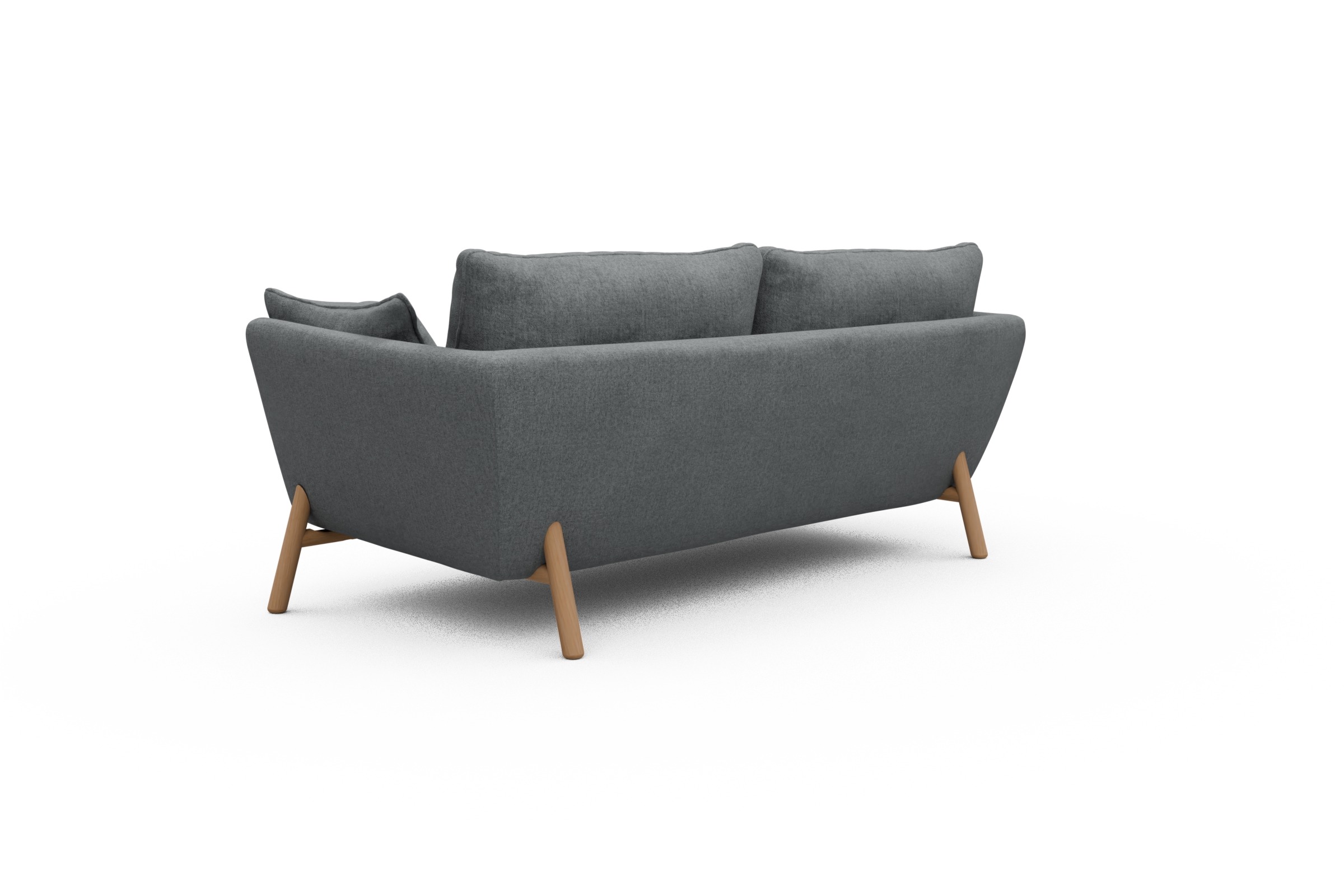 Sofa Emil 2-Sitzer Beinfarbe Eiche Natur Casone-Gravel-Grey