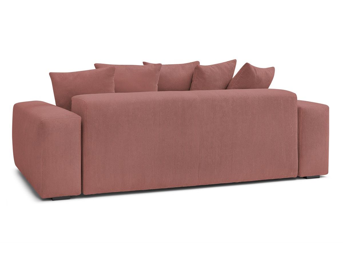 Bobochic Voltaire Schlafsofa 4-Sitzer mit Bettkasten und Pouf Cordsamt Rosa