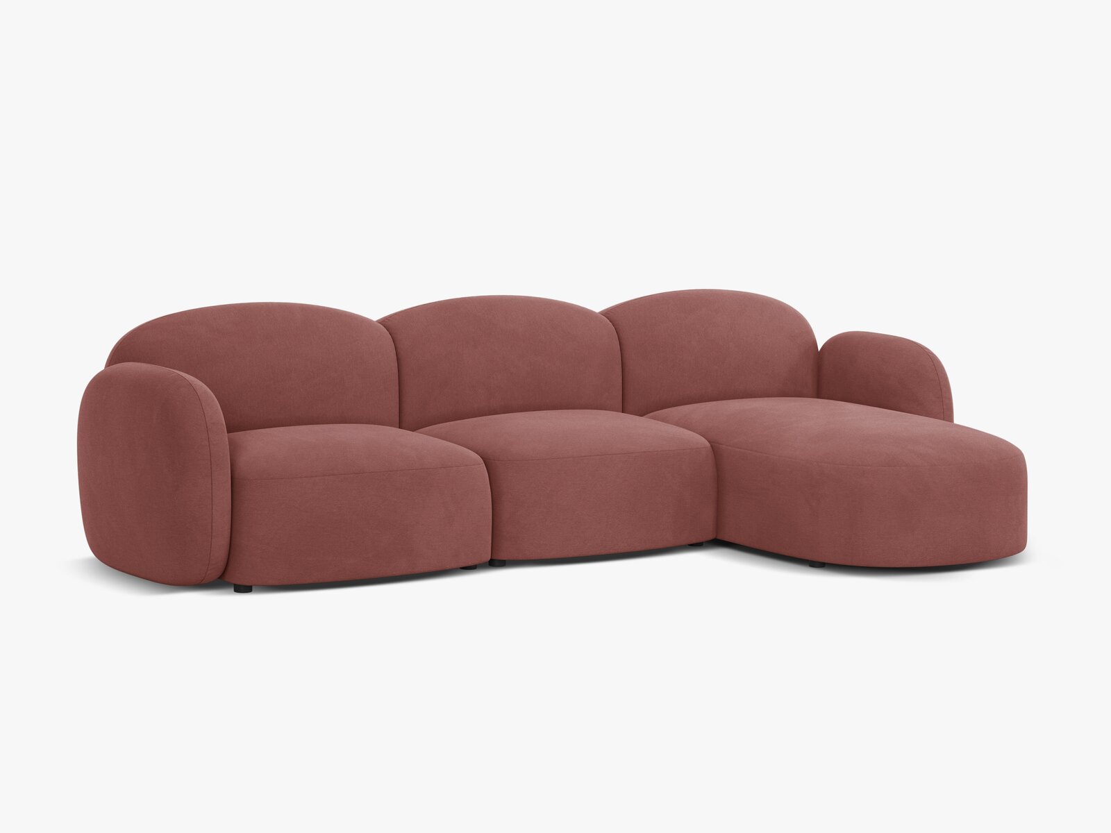 Micadoni Ecksofa Blair 4-Sitzer Rechts Samt Casino Lachs