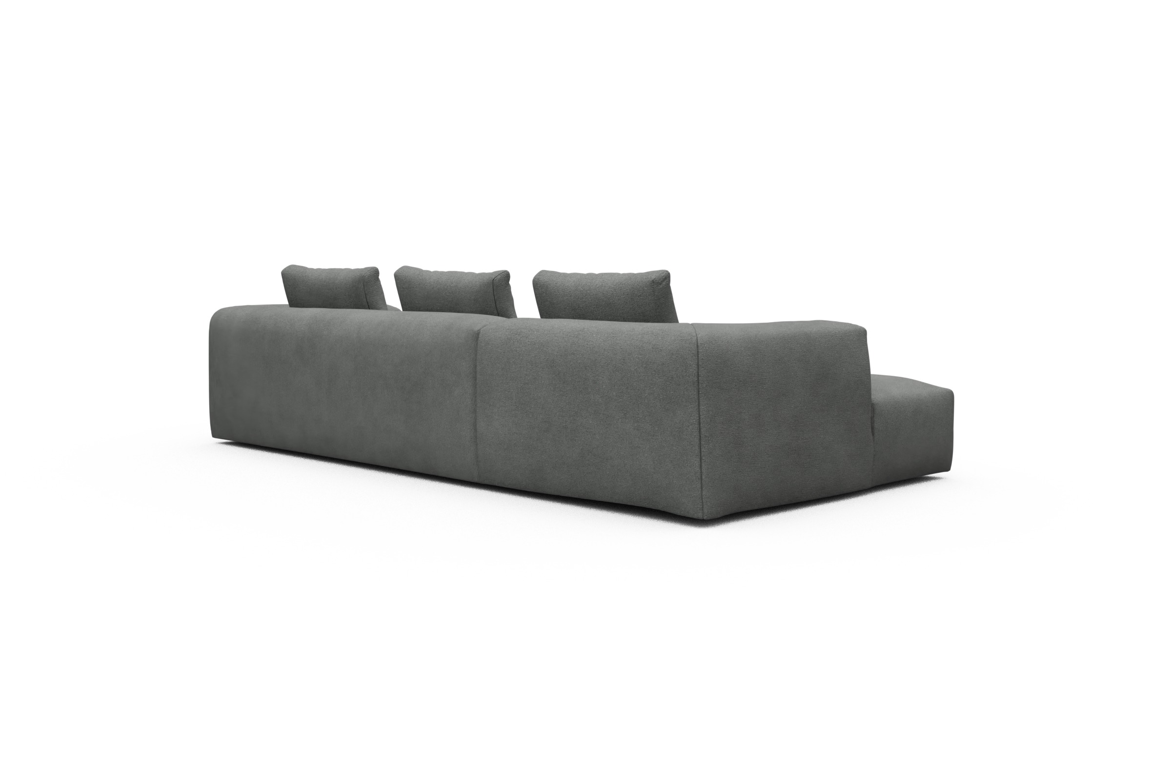 Ecksofa Fred Chaiselongue links mit 2,5-Sitzer Boucle-Ash-Grey