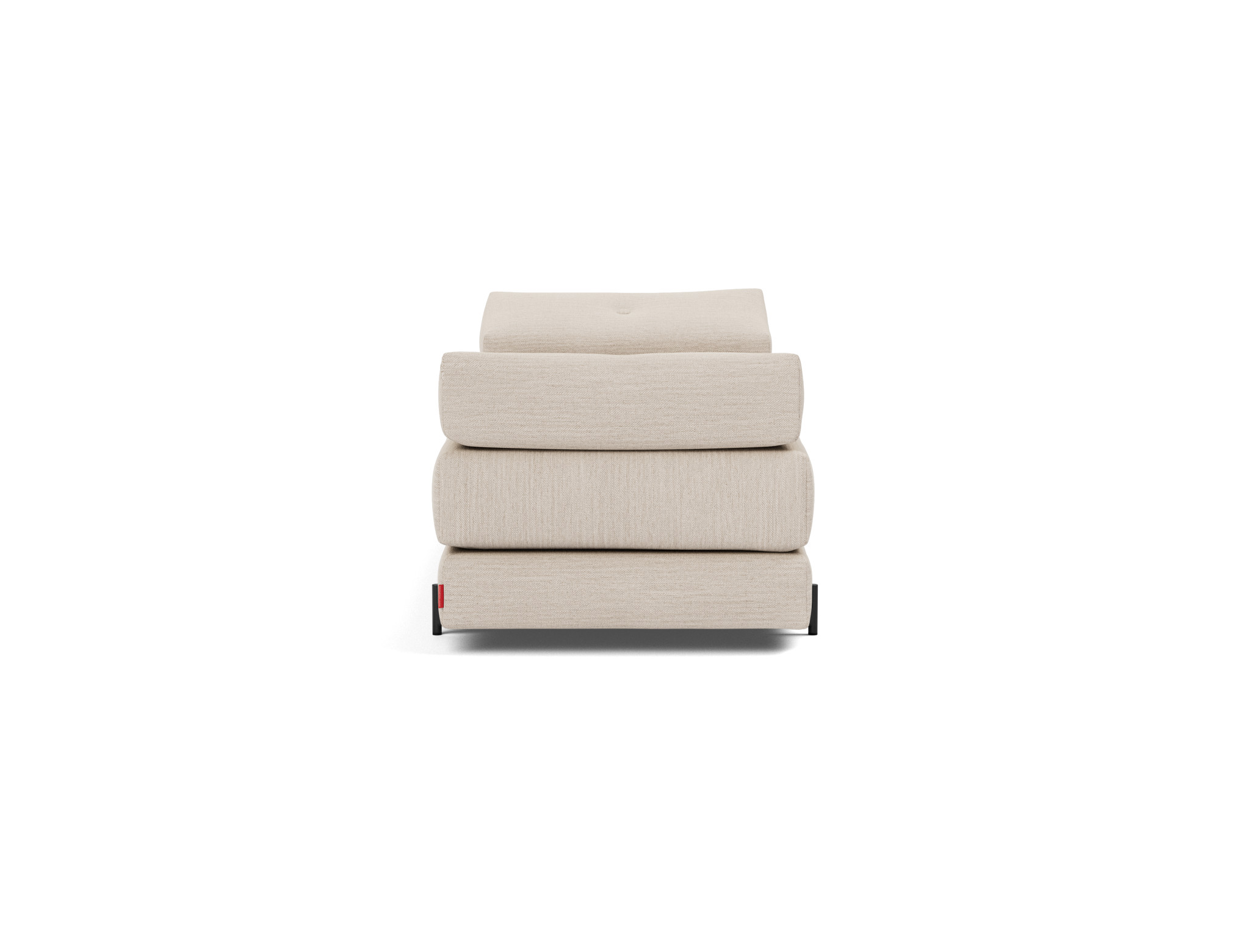 Tagesbett Sigmund Webstoff Blida 612-Sand-Grey Beine Indu schwarz