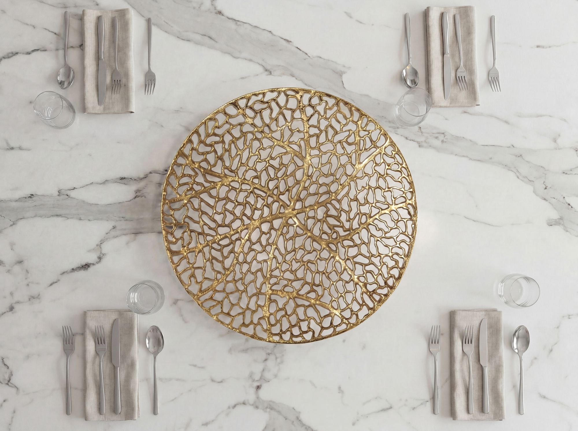 Dekoschale Lonevag Aluminium Gold Ø 44 cm