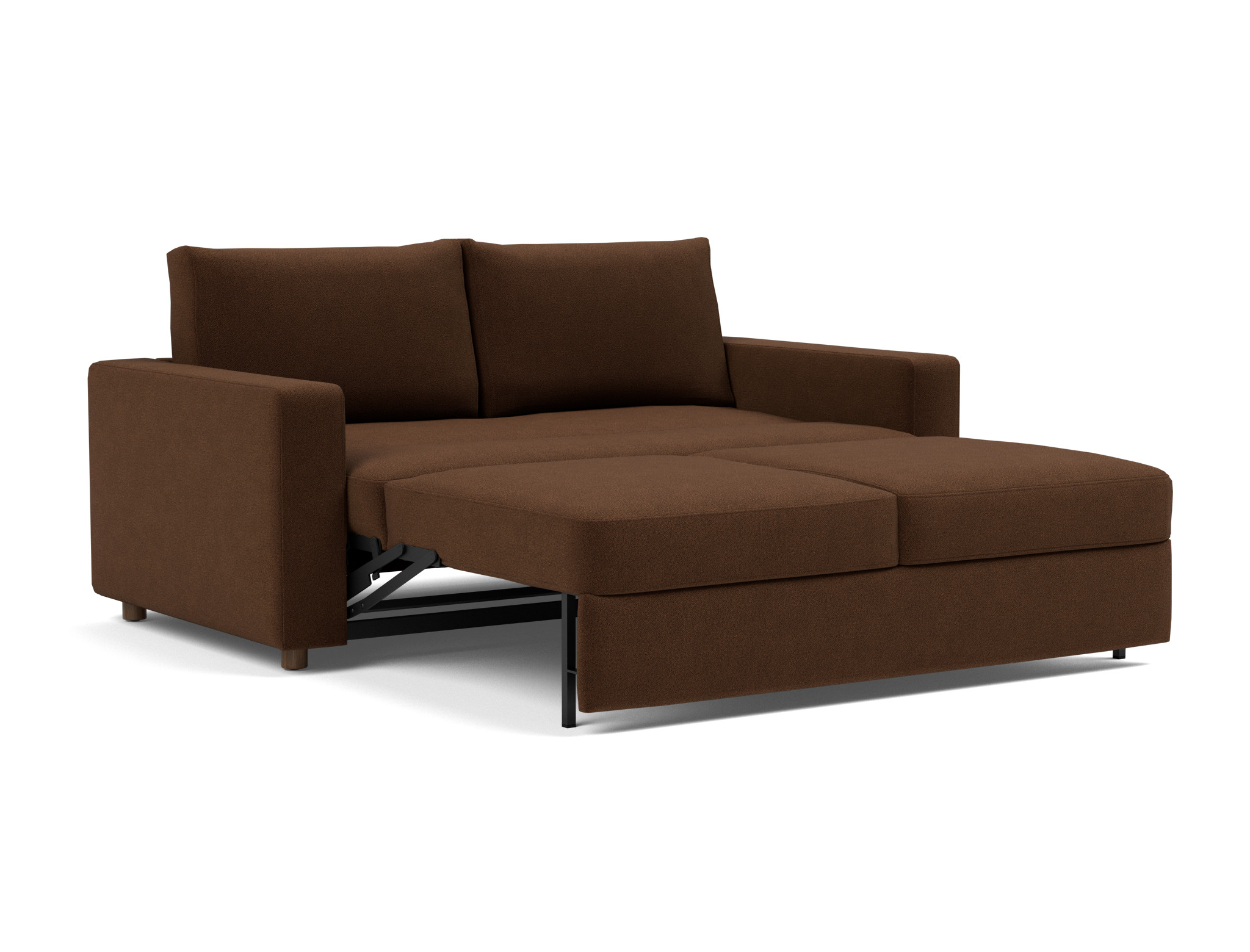 Schlafsofa Neah mit Standard-Armlehnen 160 Strukturierter Stoff Taura 359-Cappuccino