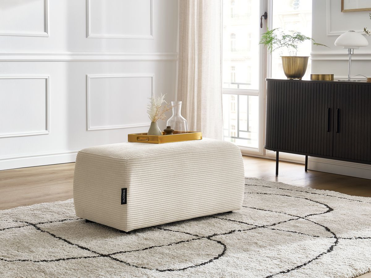 Bobochic Atilla Pouf Cordsamt Beige