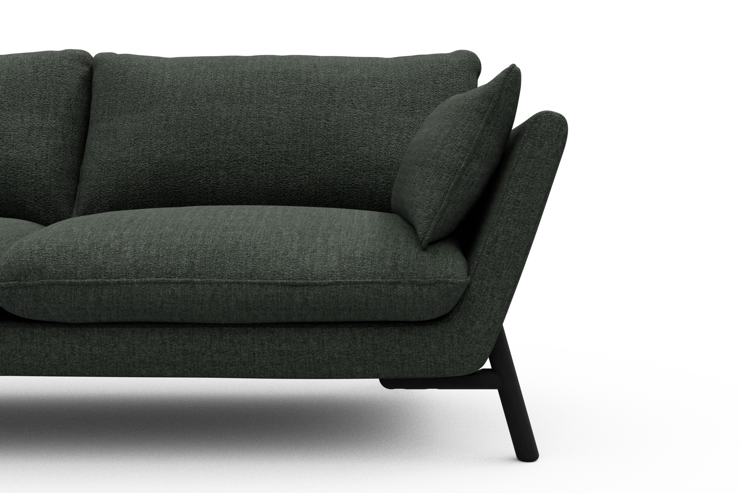 Sofa Emil 2-Sitzer Beinfarbe Eiche Schwarz Aivi-Pine-Green