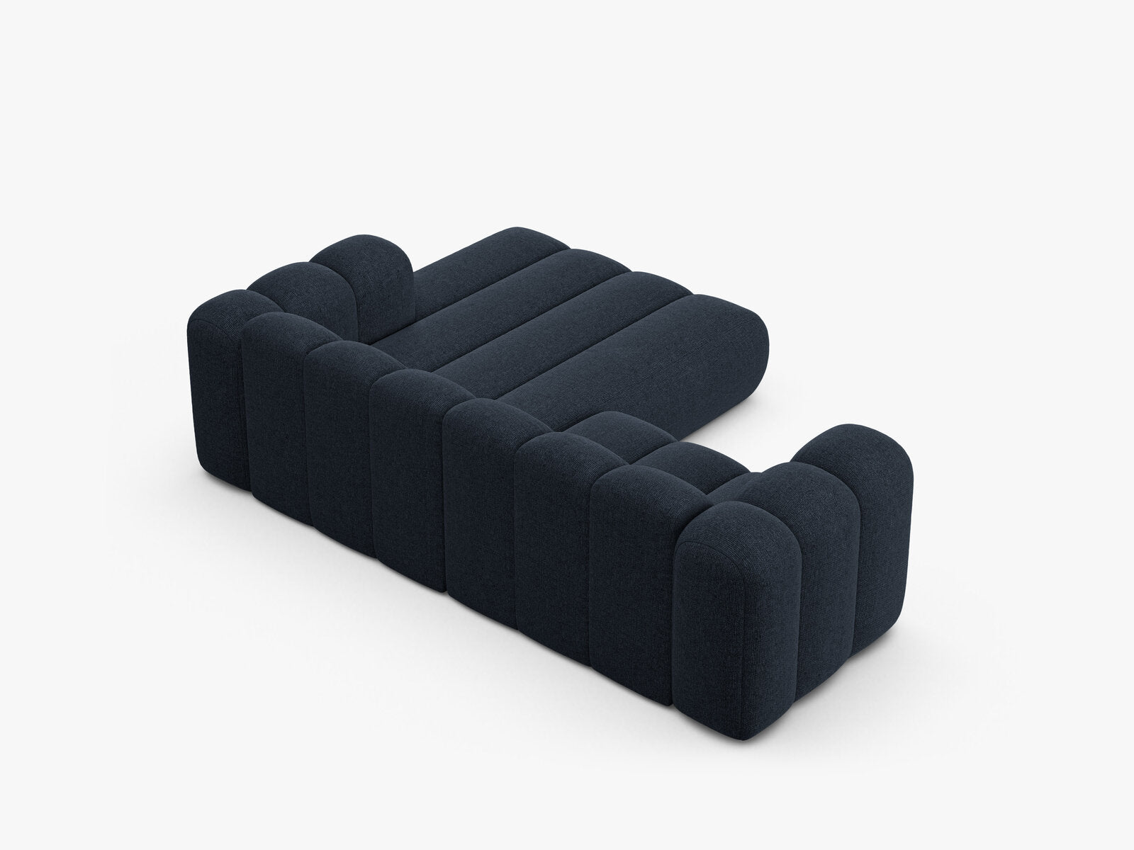 Micadoni Modulares Ecksofa Lupine 3-Sitzer Rechts Chenille Eden Marineblau