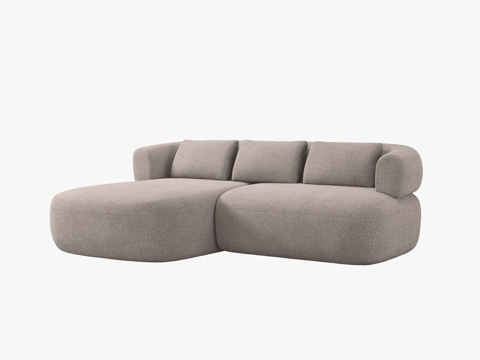 Micadoni 5-Sitzer Ecksofa Jenny Kleine Version Links Boucle Now or Never Hellbraun