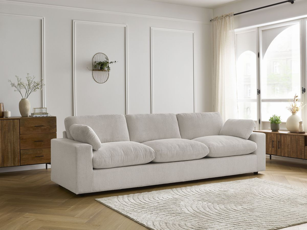 Bobochic Belair Sofa 4-Sitzer Cordsamt Beige