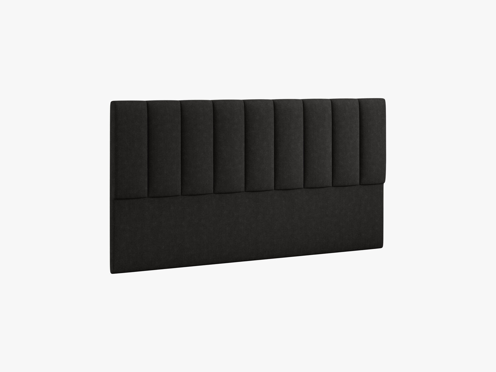 Micadoni Marl Samtiger Kopfteil 140 cm (H 95 cm) Strukturierter Stoff Liberty Schwarz 180x95
