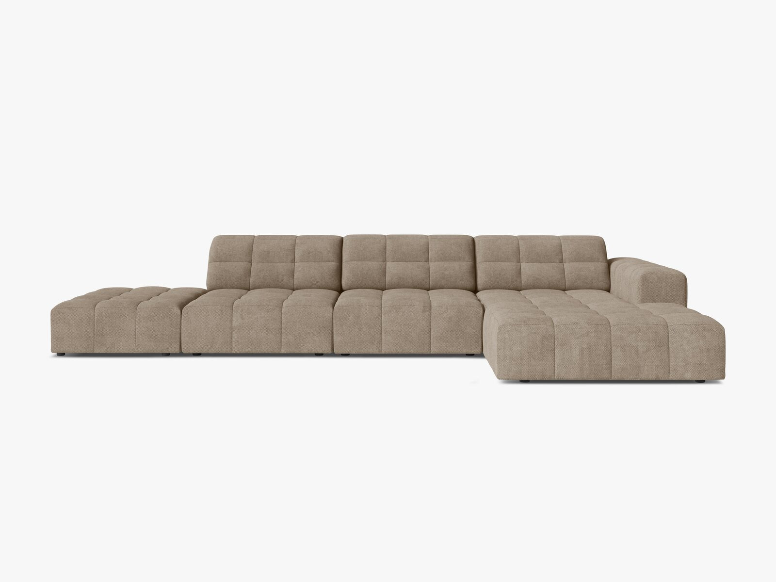 Micadoni Ecksofa Jennifer 5-Sitzer Rechts Chenille Eden Dunkelbeige