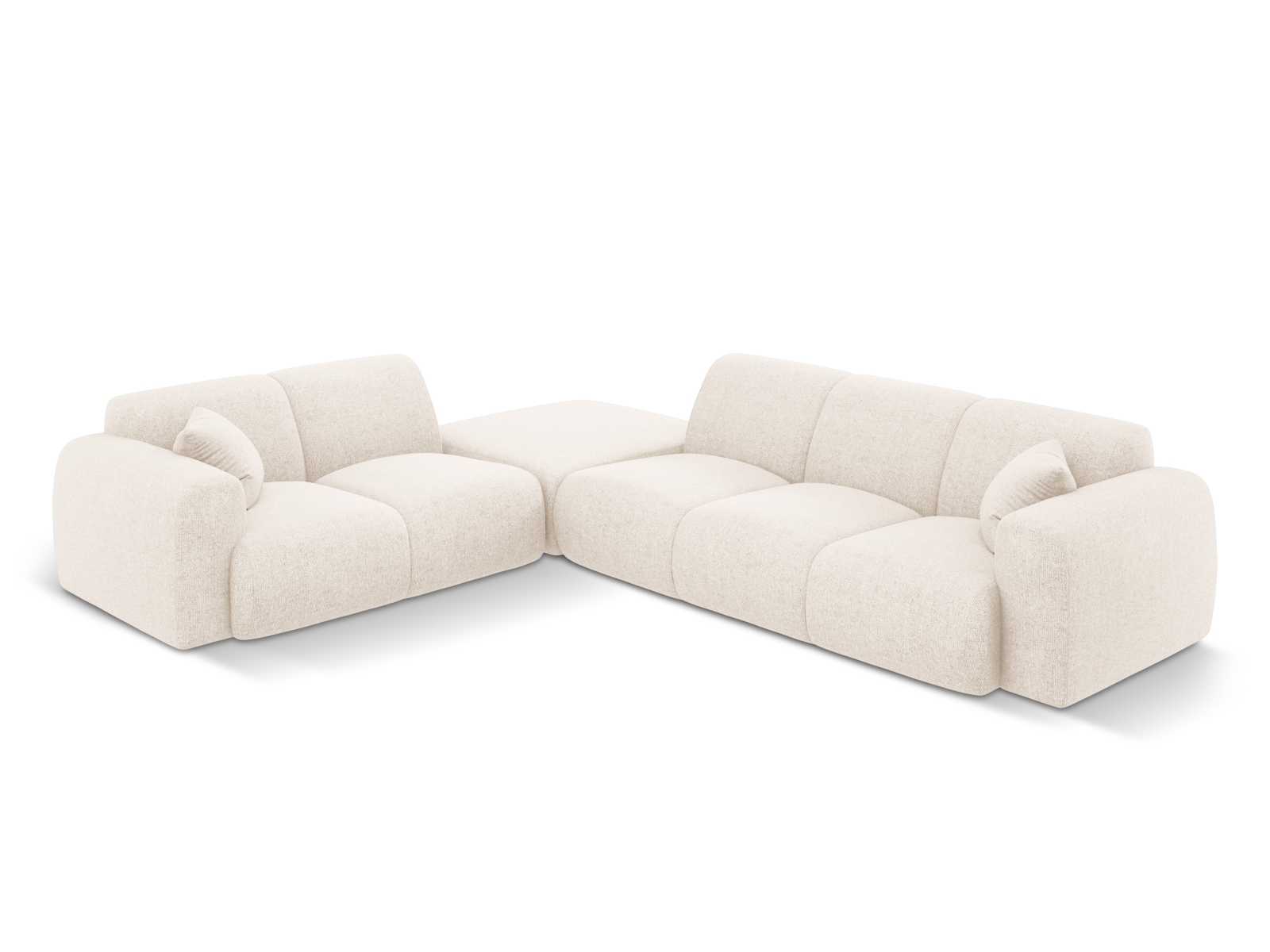 Cosmopolitan Design Ecksofa Nolio 4-Sitzer offen Chenille Haga Helles Beige Links