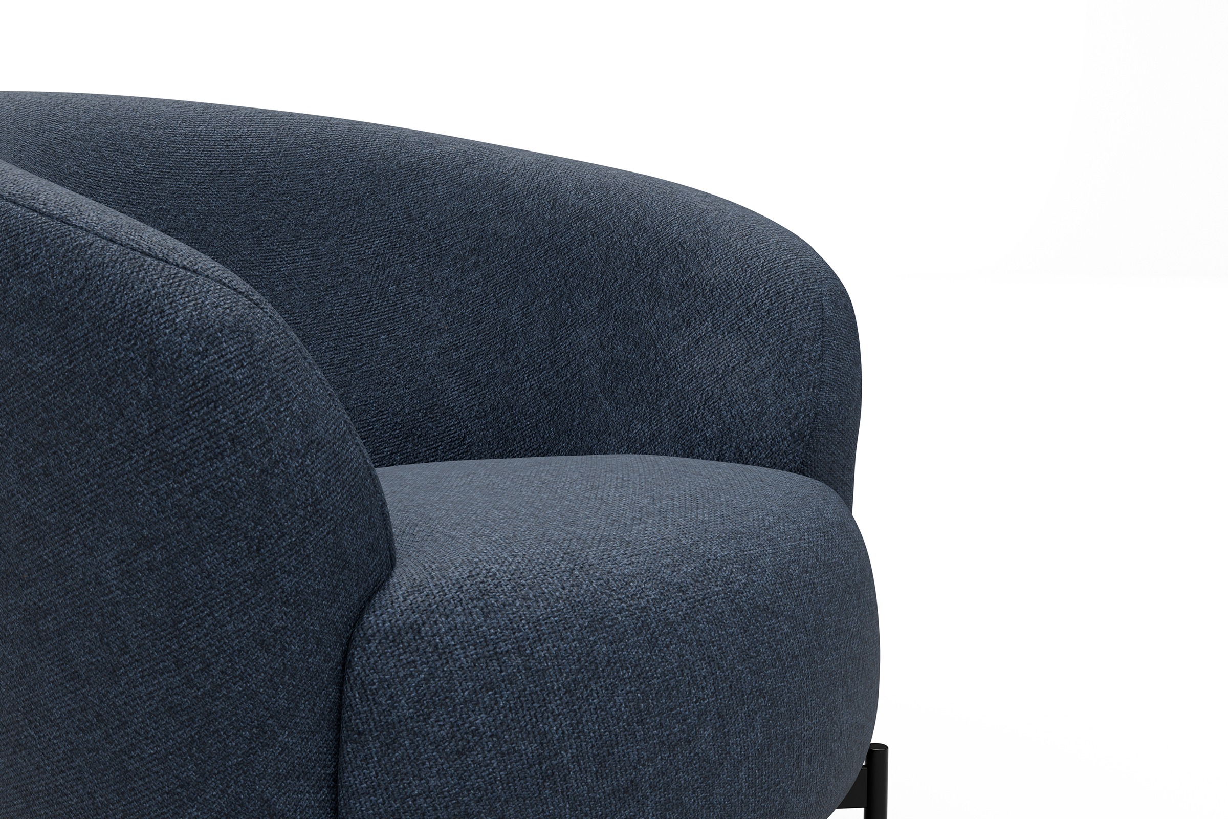 Sessel Ronda X-Metallgestell Schwarz Sama-Deep-Blue
