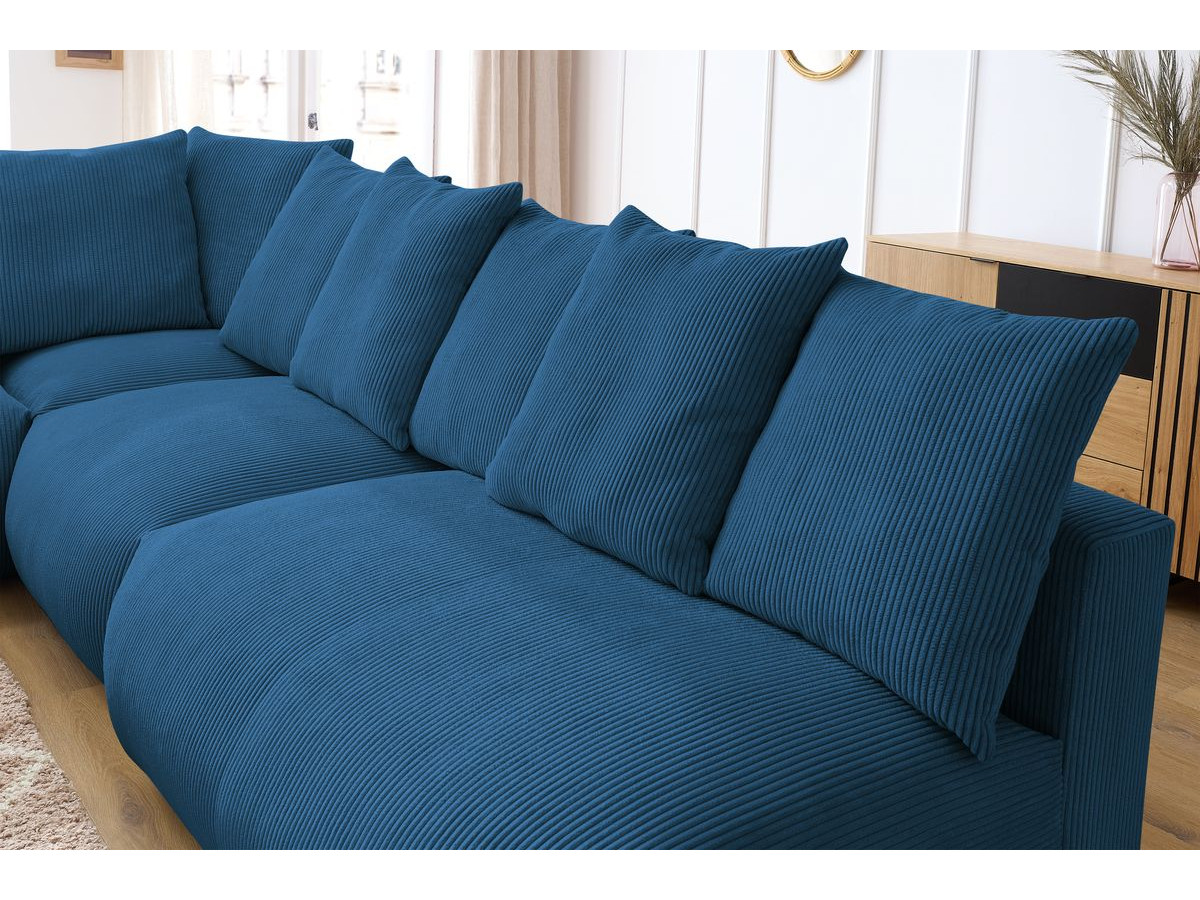 Bobochic Voltaire Ecksofa 322 × 268 cm Cordsamt Dunkelblau Ecke links