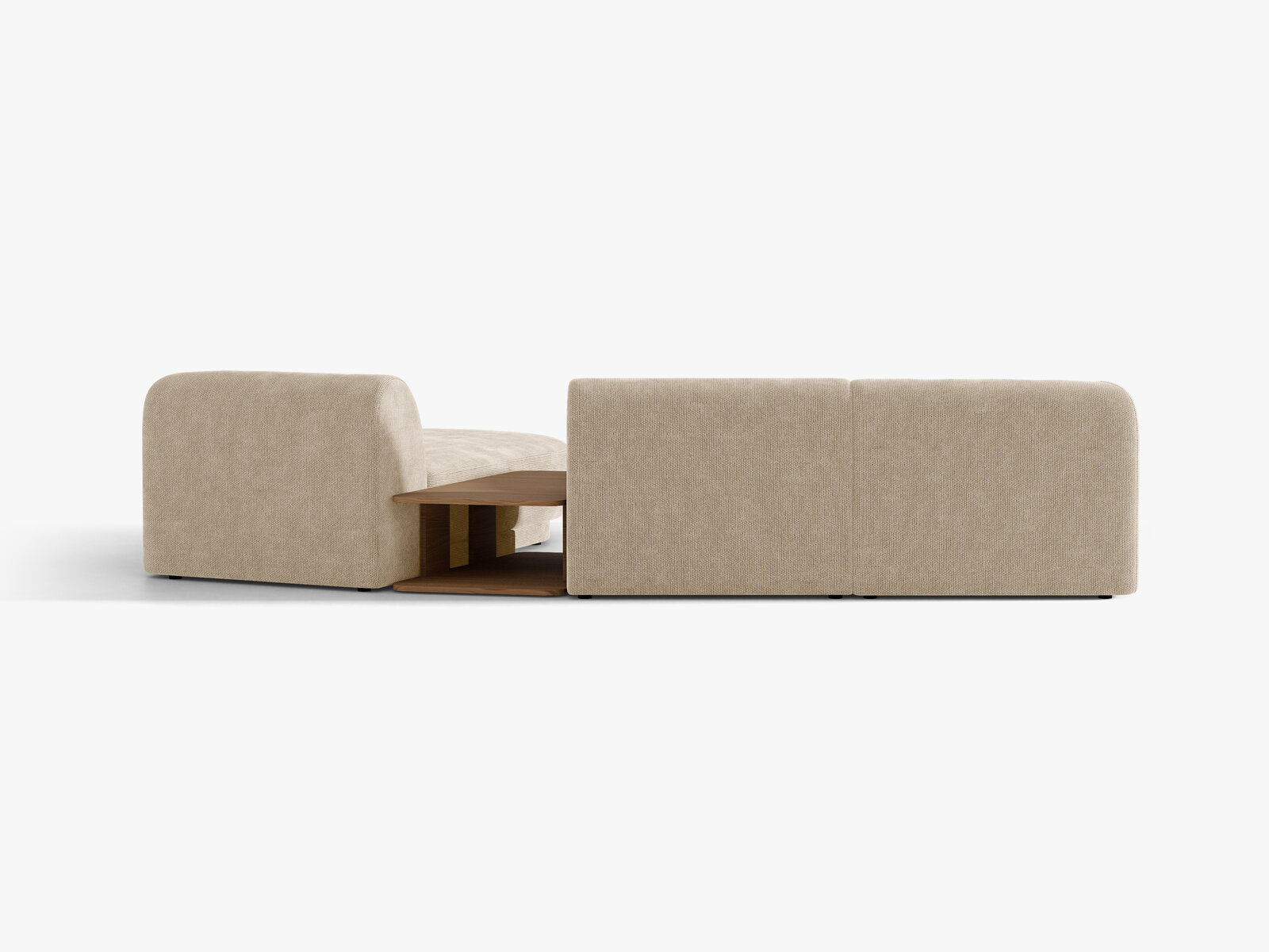 Micadoni Modulares Sofa Miley mit Recamiere 3-Sitzer Rechts Chenille Eden Beige