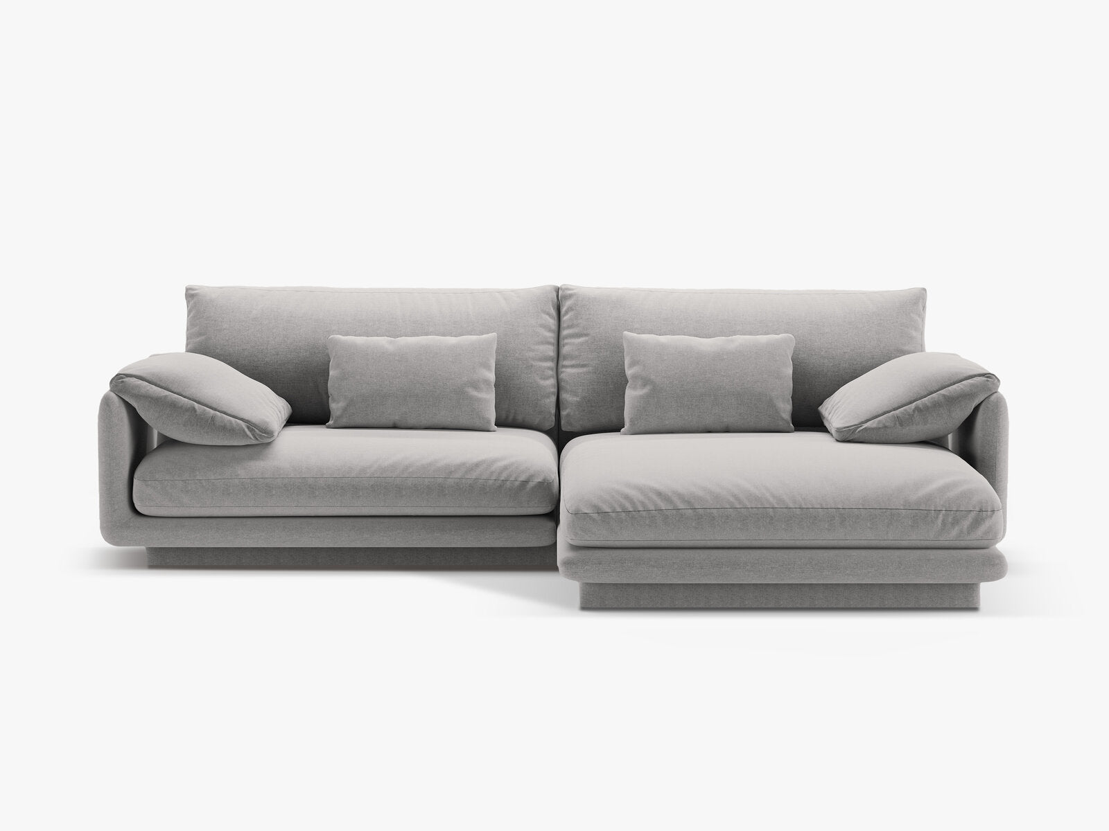 Micadoni Ecksofa Torino 4-Sitzer Rechts Strukturierter Stoff Hellgrau