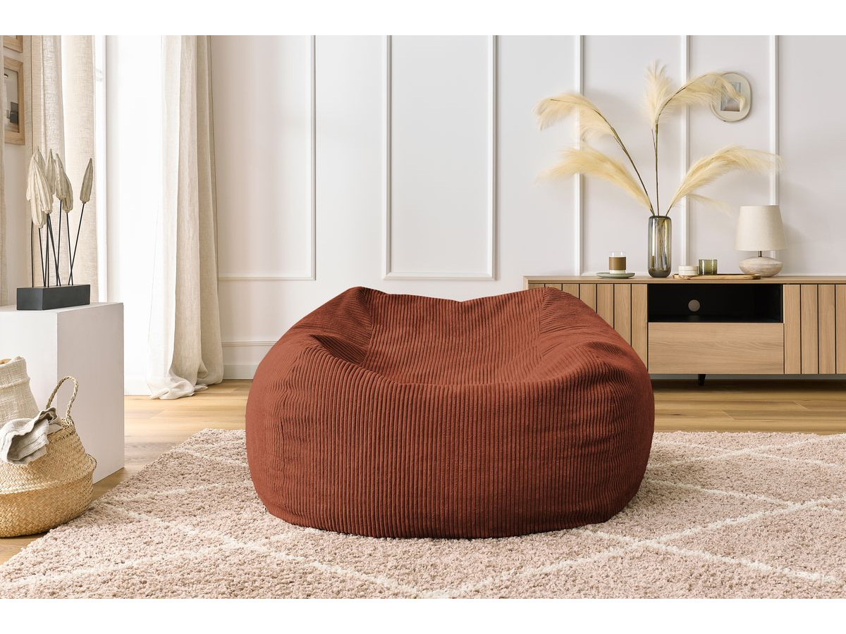Bobochic Voltaire Pouf 120 × 70 cm Cordsamt Orange