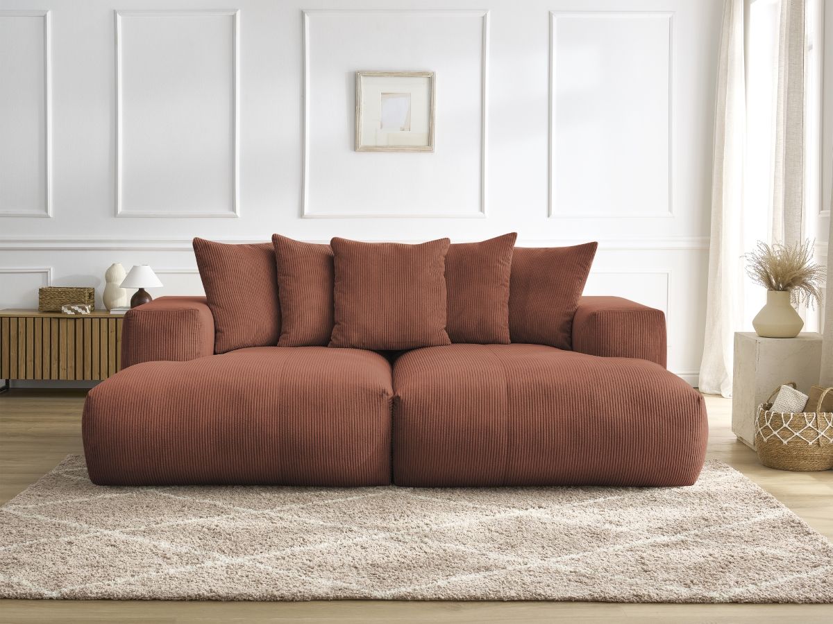 Bobochic Voltaire Sofa 4-Sitzer 248 × 170 cm Cordsamt Orange